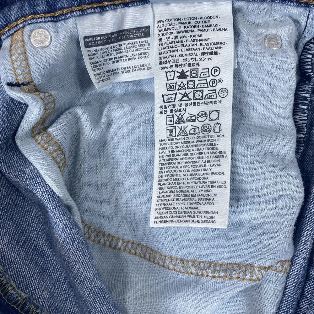 Levi 514 Straight Fit Jeans Mens 36x30 Blue Medium Wash Distressed Denim